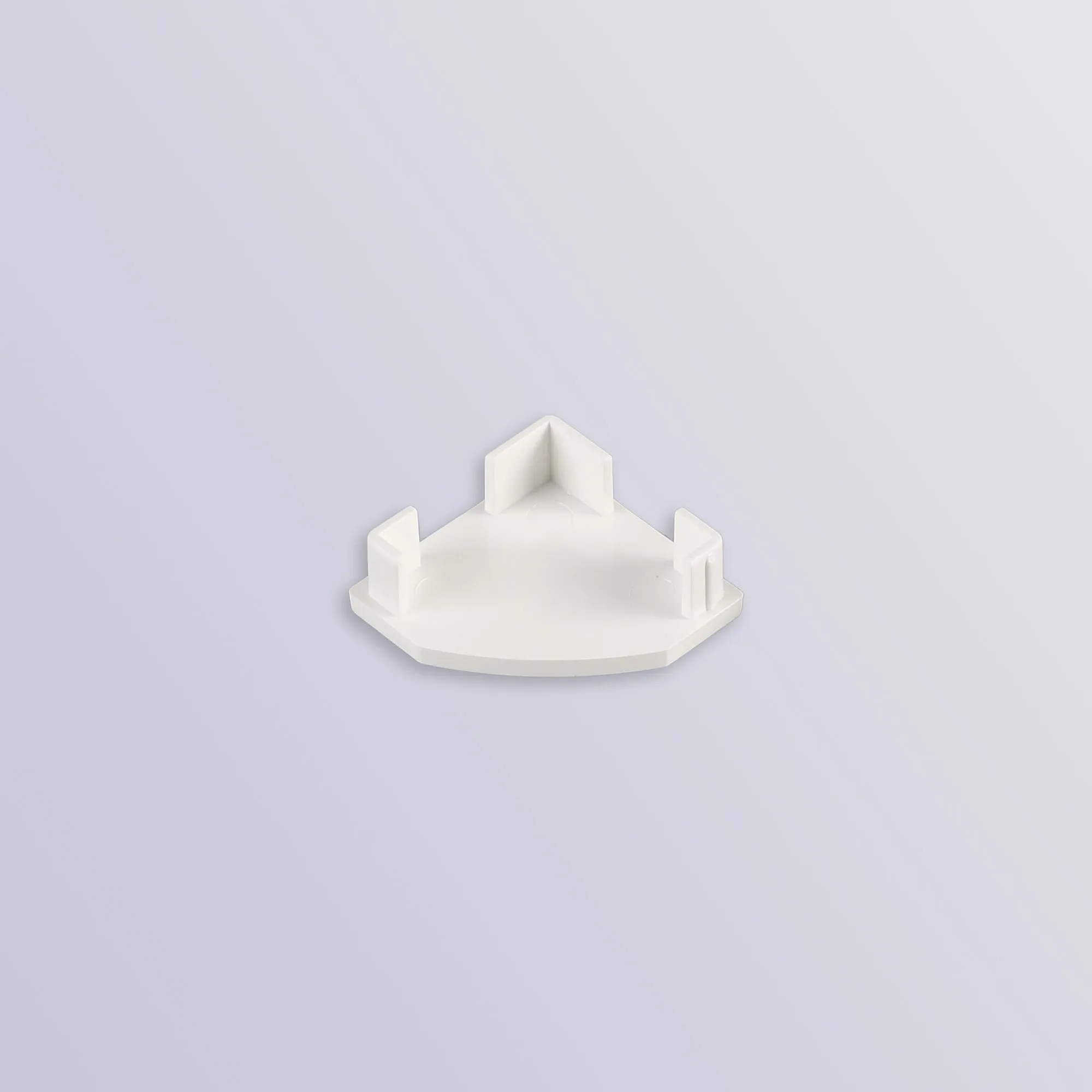 Tiras 18mm x 18mm White Corner Profile End Cap Without Hole (1pc) for M7417 M8062  Mantra Fusion Tiras LED Profile